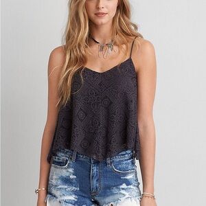 American Eagle Outfitters Charcoal Lace Cami